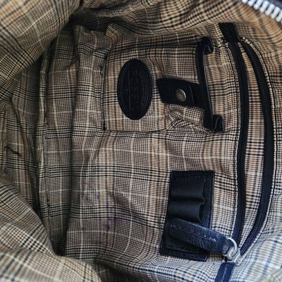 Fossil Crossbody Bag Leather Black Boho Snap Button Buckle Adjustable - Picture 7 of 7